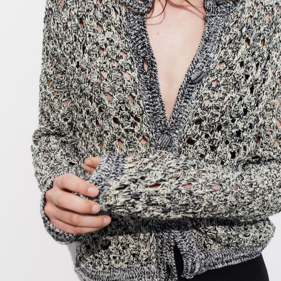 ZARA Open Knit Cardigan Size S Ref. 3991|002 NWT - Picture 1 of 8